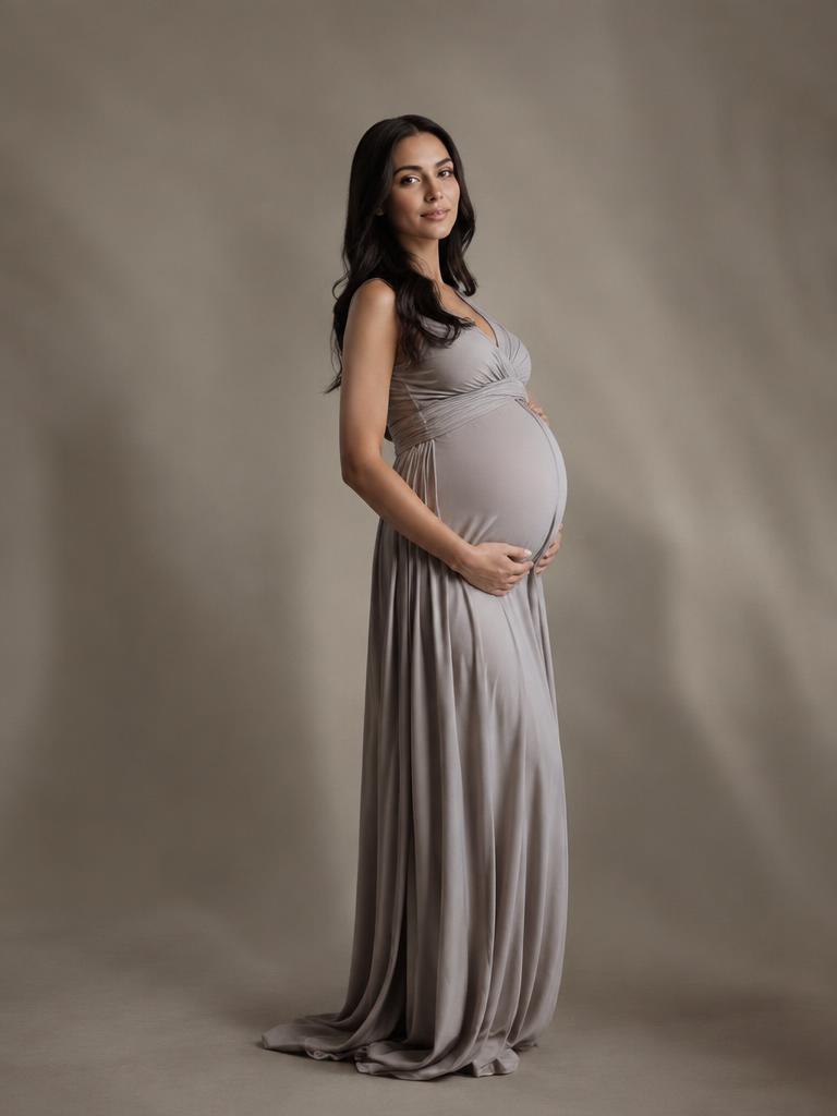 Dove grey draped jersey gown