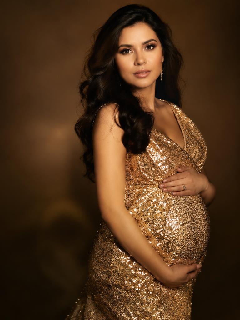 Gold sequins under warm light