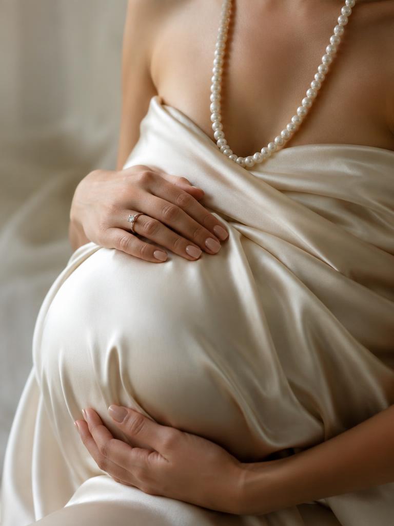 Pearls and cream silk