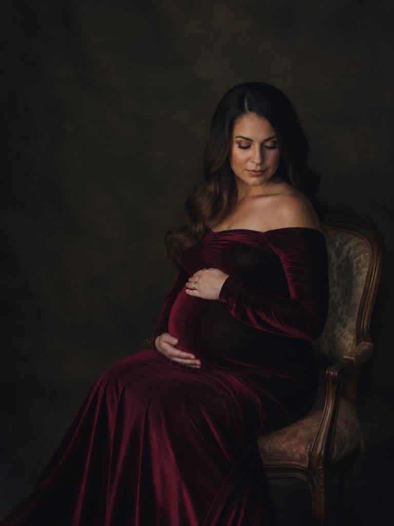 Burgundy velvet on an antique chair